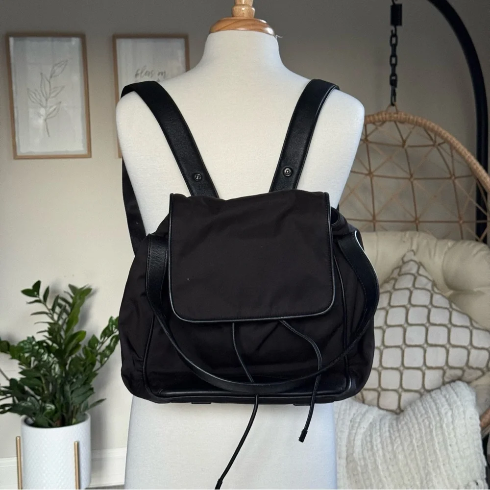 Cole Haan ZeroGrand Nylon & Leather Backpack – Black - Picture 1 of 8